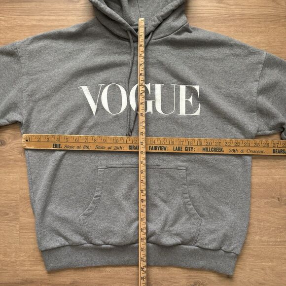 VTG Y2K Vogue Collection Unisex Oversized Hoodie Gray Size XL - Picture 8 of 9